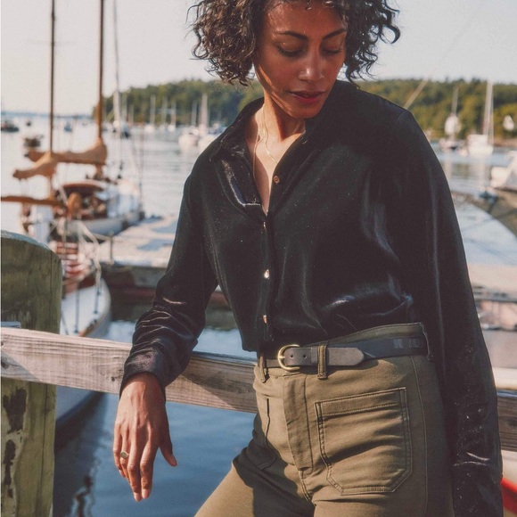 Faherty Tops - Faherty Luxe Black Velvet Top